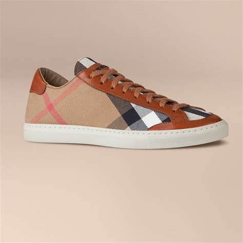 burberry house check canvas trainer|Burberry Check cotton sneakers.